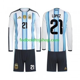 Argentina Jose Manuel Lopez 21 Børn Hjemme trøje World Cup 2026 L/S